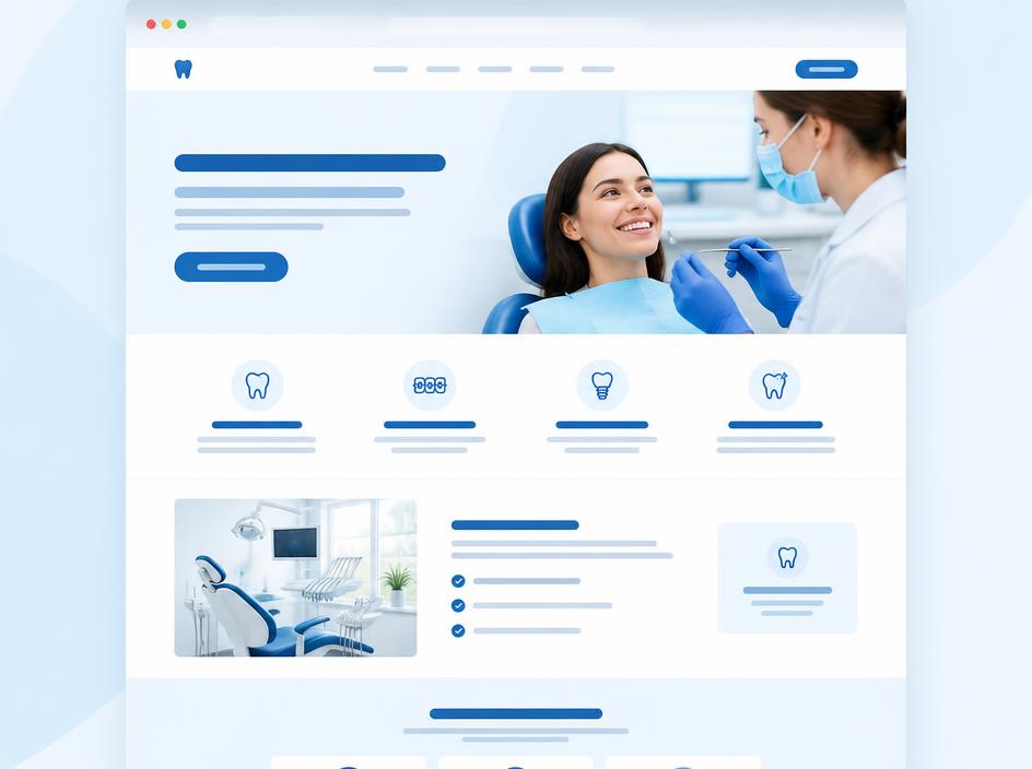 SmileCare Dental Booking-focused website website mockup